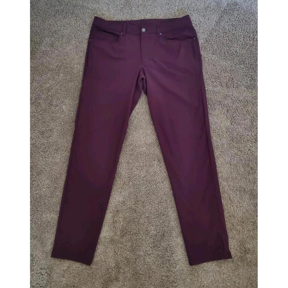 Lululemon ABC Men's Burgundy Pants Size 34 X 31 Stretch